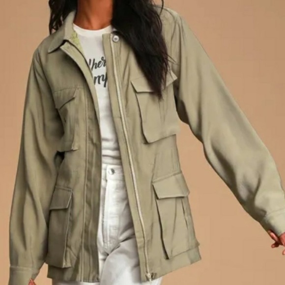 Lulu's Mover & Shaker Belted Utility Jacket Size S - Picture 1 of 8